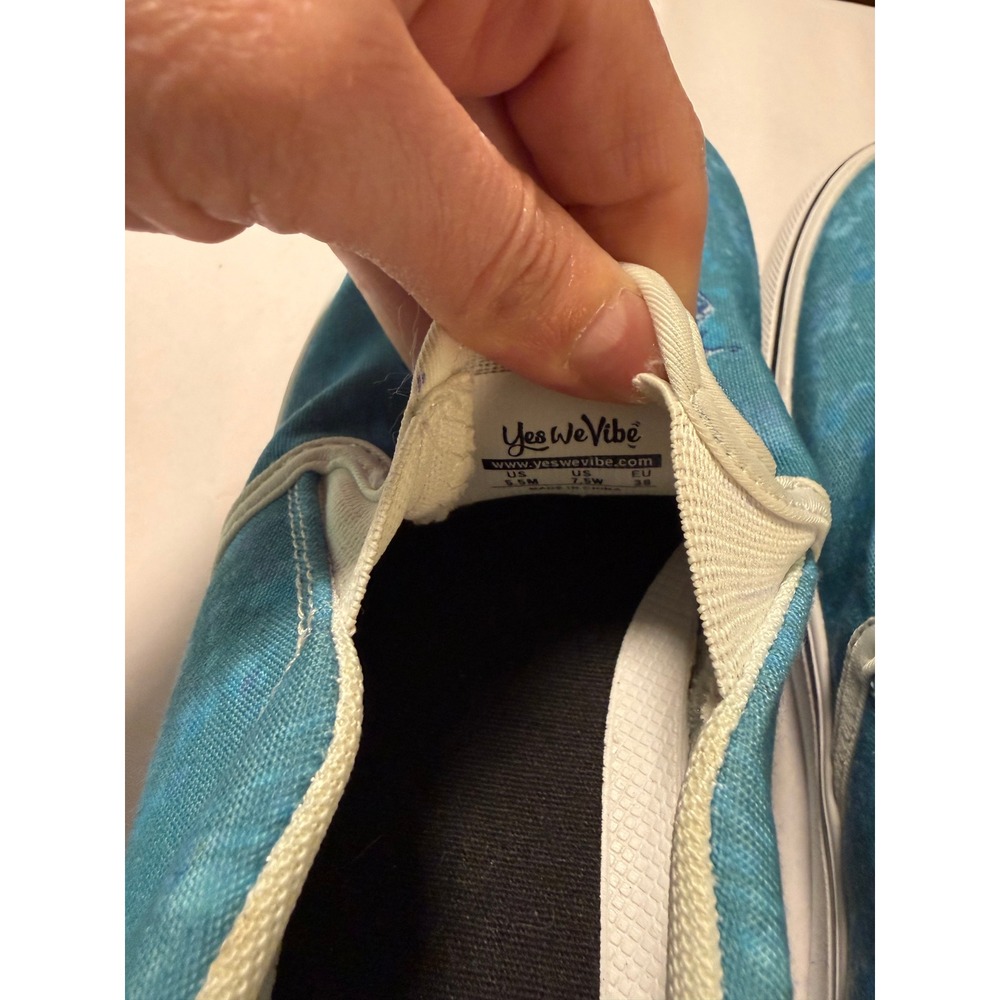Yes We Vibe Blue Mandala Elephant Slip On Sneakers Women's 5.5 - Picture 4 of 7
